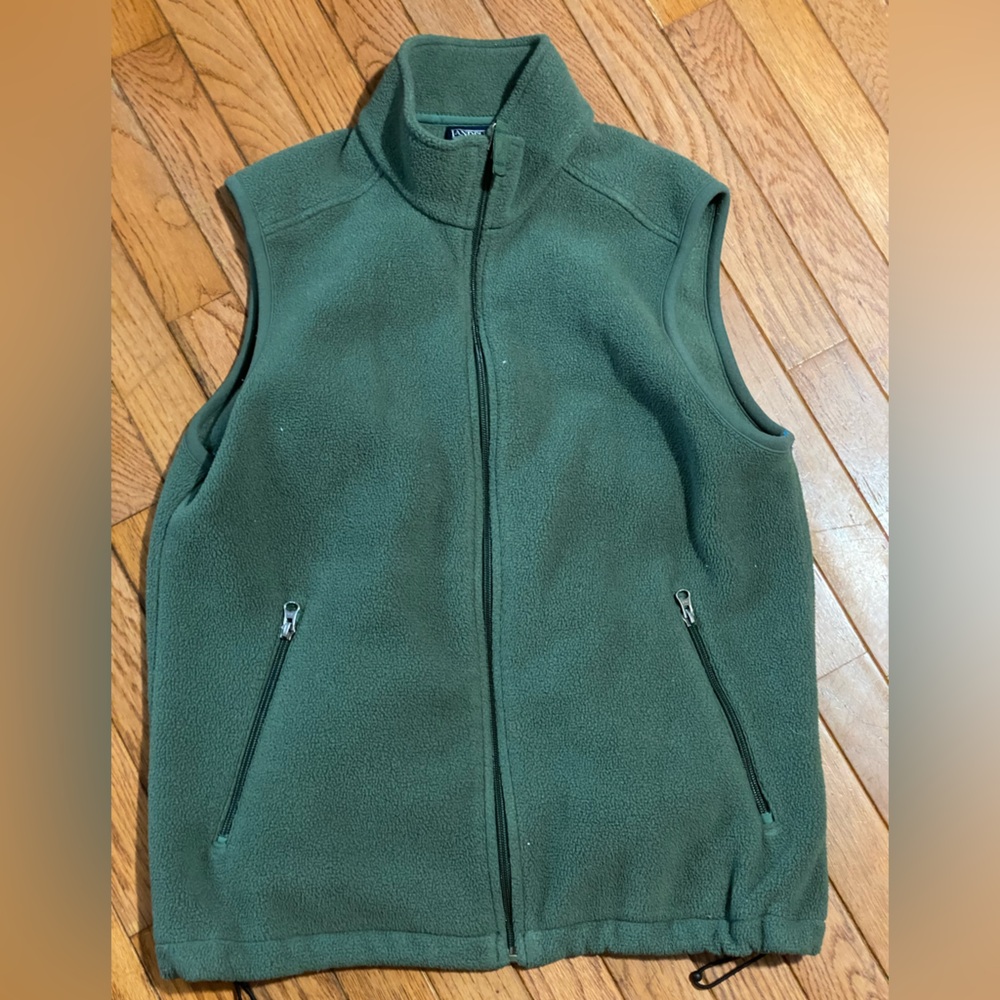 Women’s Lands End Green Fleece Vest size medium 10-12
